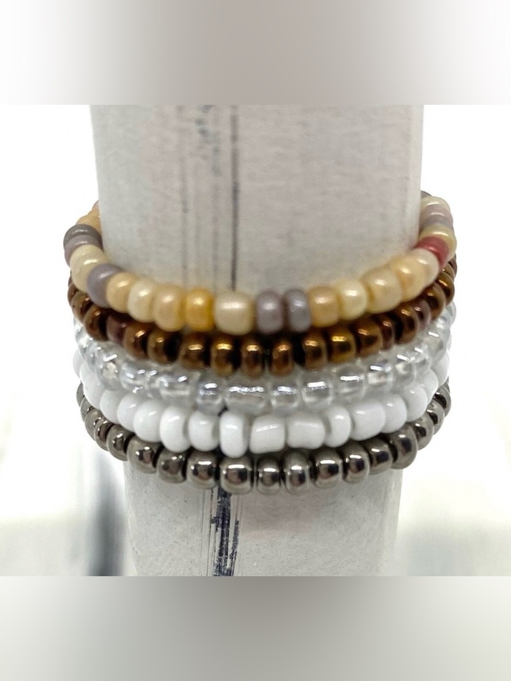 Neutral Gold Beaded Rings Boho Fall Festival Southwestern Eclectic Coastal